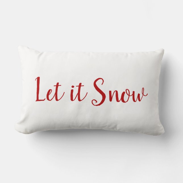 Let it Snow Holiday Quote Lumbar Cushion (Front)