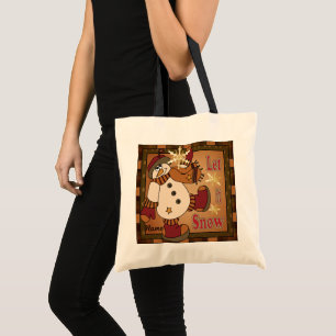 Let it Snow Holiday Snowman Tote Bag