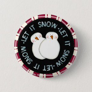Let it Snow Holiday Tshirts and Gifts 6 Cm Round Badge