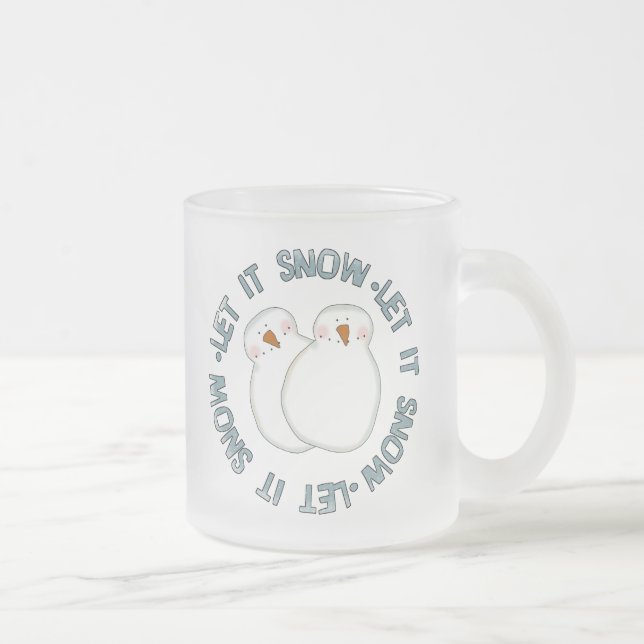 Let it Snow Holiday Tshirts and Gifts Frosted Glass Coffee Mug (Right)