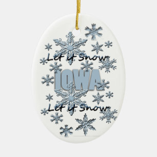 Let it Snow Iowa Christmas Ornament