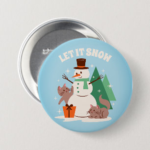 Let It Snow Kitty Cheer Button