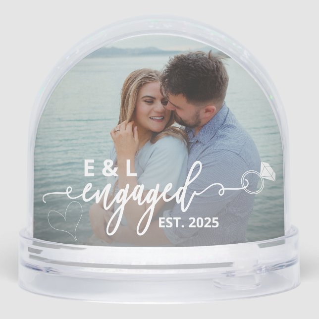 Let It Snow Let It Glow Engagement Picture Winter Snowglobe (Back)