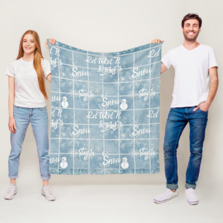 Let It Snow & Let's Stay In Hygge Winter Fleece Blanket