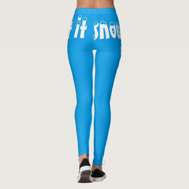 Let it Snow Light Blue Leggings (Back)