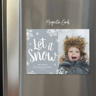 Let It Snow   Magnetic Holiday Photo Card