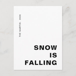 Let It Snow Minimalist Clean Christmas Holiday  Postcard
