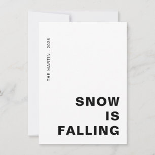 Let It Snow Minimalist Clean Holiday Greeting Card