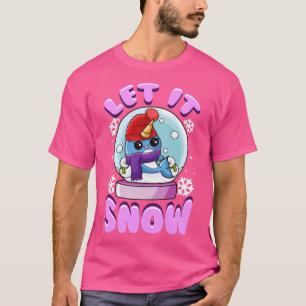 Let It Snow Narwhal Snow Globe Christmas T-Shirt