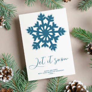 Let it snow non-photo snowflake Happy Holidays Holiday Card