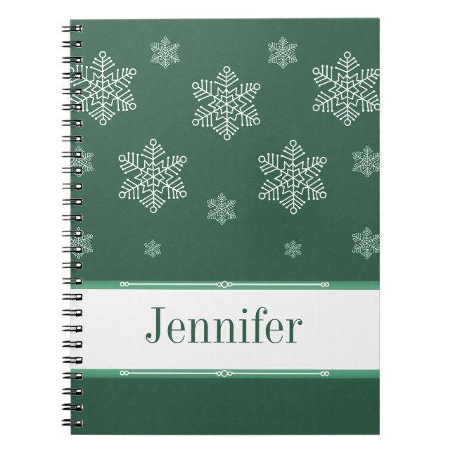 Let it Snow Notebook, Green Notebook (Front)