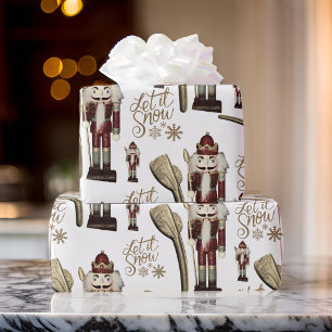 Let it Snow Nutcracker Soldier  Wrapping Paper