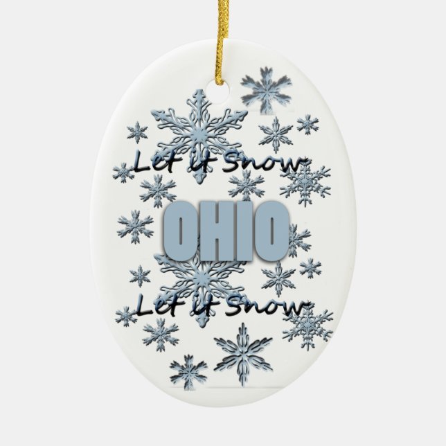 Let it Snow Ohio Christmas Ornament (Front)