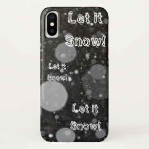 Let it Snow on a Snowy Background iPhone X Case