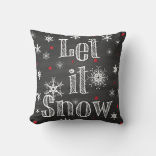 Let it Snow on Faux Chalkboard Pillow