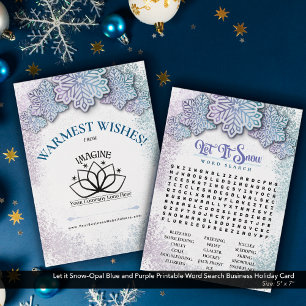 Let it Snow–Opal Printable Business Word Search Holiday Card