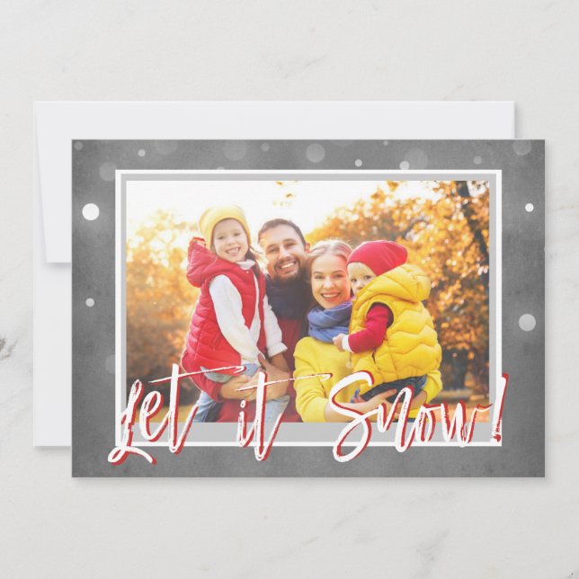 Let it Snow or Snowflake Photo Card (Front)