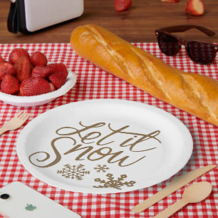 Let It Snow Paper Plate