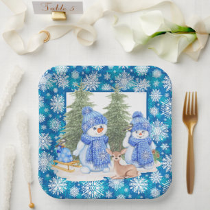 Let It Snow Paper Plate