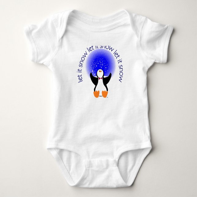 Let it Snow Penguin Baby Shirt (Front)