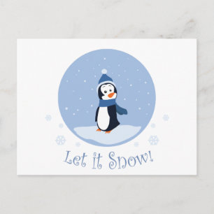 Let It Snow! (Penguin) Holiday Postcard