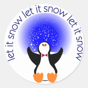 Let It Snow Penguin Sticker