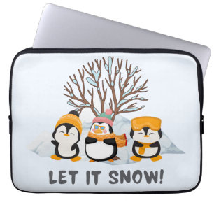 Let It Snow penguins Laptop Sleeve