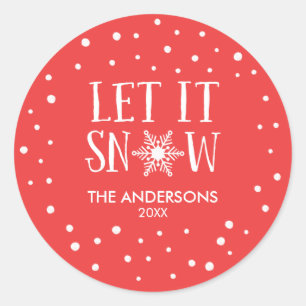 Let It Snow Personalised Christmas Stickers