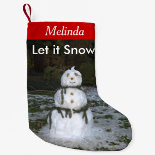 Let it Snow Personalised Name Snowman Stockings