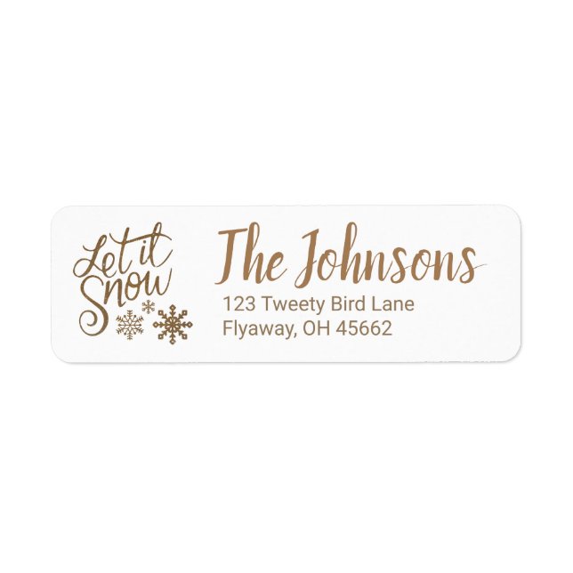 Let it Snow Personalised Return Address Labels (Front)