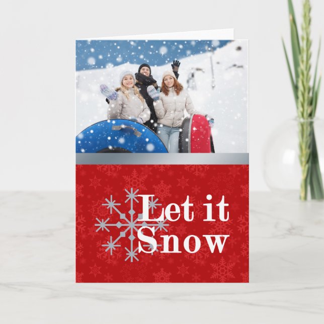Let It Snow Photo Christmas Card (Front)
