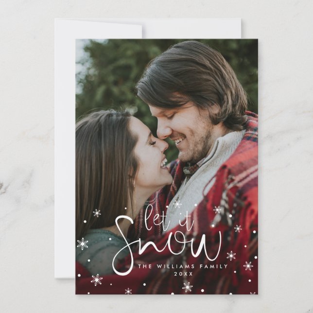 Let It Snow Photo Christmas Cards (Front)