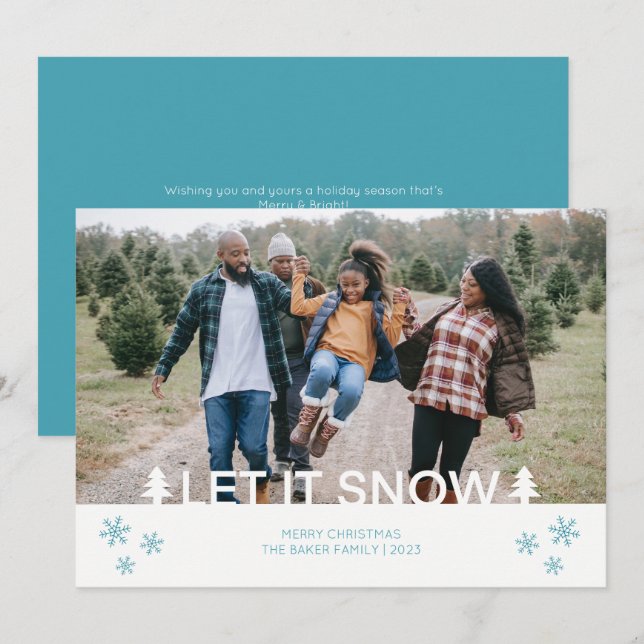 Let It Snow Photo Holiday Card (Front/Back)