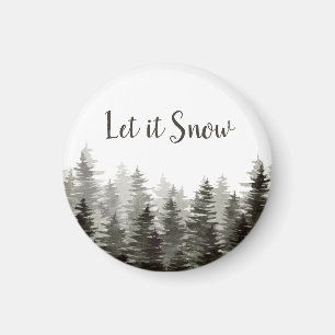 Let It Snow Pine Trees Magnet