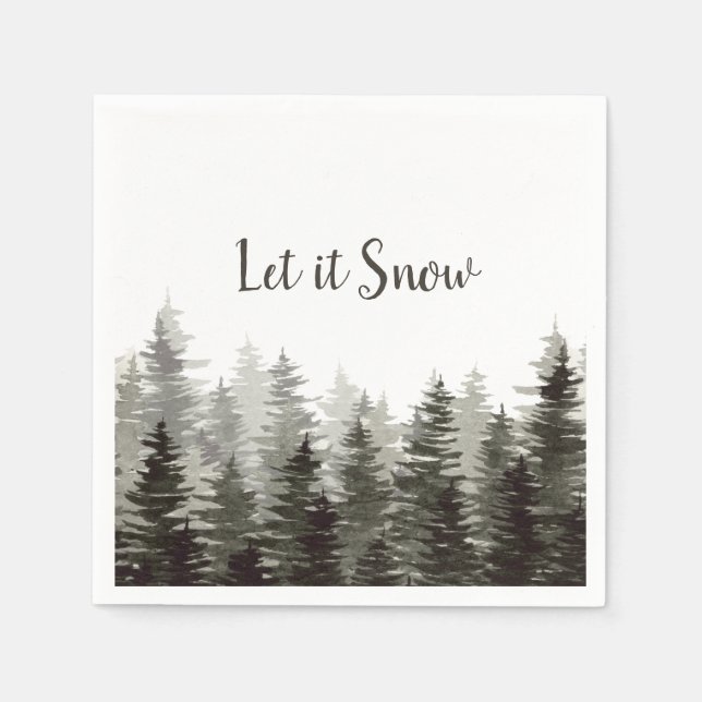 Let It Snow Pine Trees Napkin (Front)
