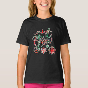 Let It Snow Plaid Girl's T-Shirt