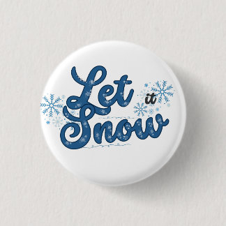 Let It Snow - Playful Winter Wonderland 3 Cm Round Badge
