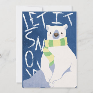 Let It Snow Polar Bear Christmas Card