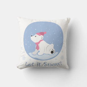 Let It Snow! (Polar Bear Cub) Cushion