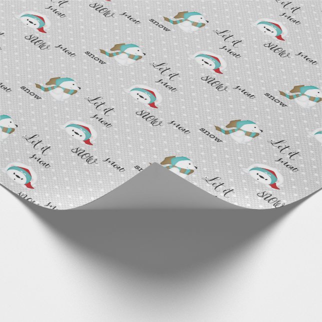 Let it Snow polar bears Wrapping Paper (Corner)