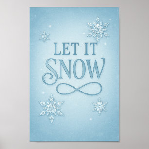 Let It Snow Poster   Winter Wonderland Luxury Art
