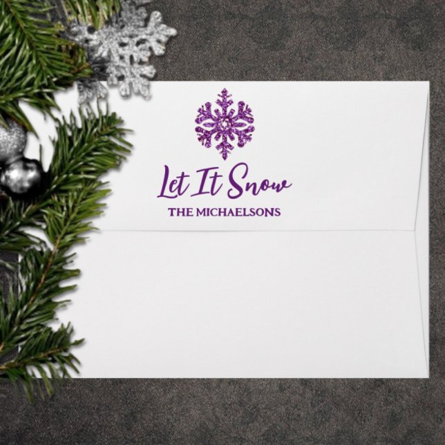 Let It Snow Purple Snowflake Envelope (Creator Uploaded)