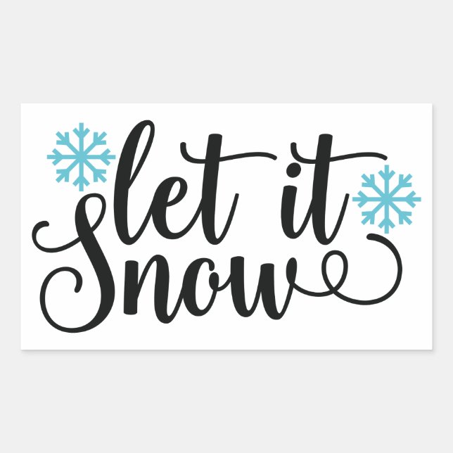 Let It Snow Rectangular Sticker (Front)