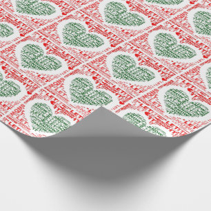 Let It Snow Red Green Christmas Wrapping Paper