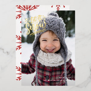 Let it Snow Red One Photo Christmas Holiday