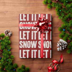 Let It Snow Retro Family Christmas Matching Wrapping Paper