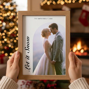 Let It Snow Romantic Couple Christmas Card