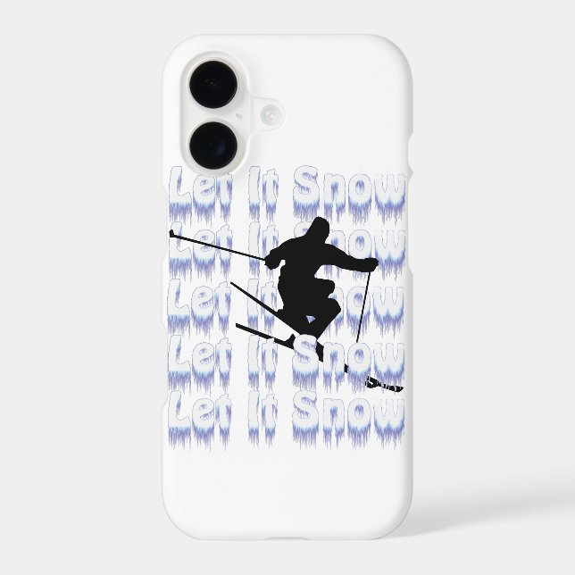 Let It Snow Skier iPhone Case (Back)