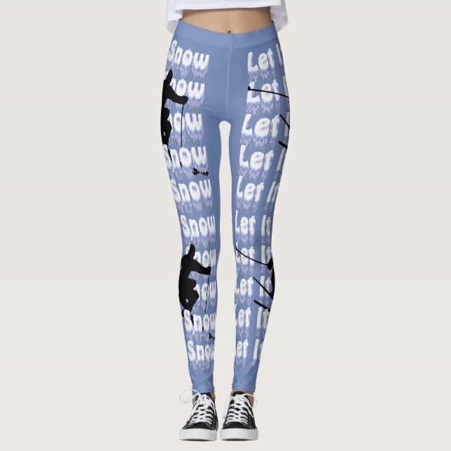 Let It Snow Skier Leggings (Front)