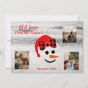 Let It Snow, Snow Face Christmas Photo Card